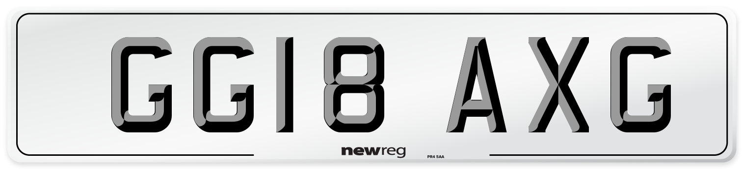 GG18 AXG Number Plate from New Reg